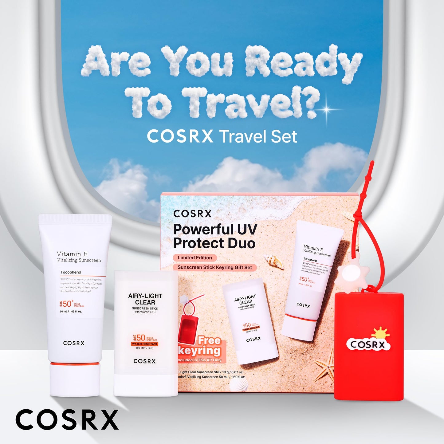 COSRX Vitamin E Sunscreen for Oily Skin SPF 50, Natural Glow Face Sunscreen, Lightweight, Non-Sticky, No White Cast, Hydrating, Beach Essentials, Summer Travel Essentials, Korean Skincare,1.69 fl oz