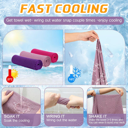 BBTO 100 Pack Cooling Towel - Microfiber Cold Sports Sweat Rags Neck & Face Breathable Ice Chilly Towel for Gym Yoga Golf Workout Beach Accessories
