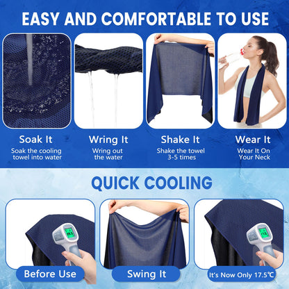 Hosuly 30 Pack Cooling Towels 40"x12" Cooling Neck Wraps Soft Breathable Chilly Towel Ice Towels Microfiber Workout Towel for Yoga Sport Running Workout Gym Camping Fitness Activities(Orange)