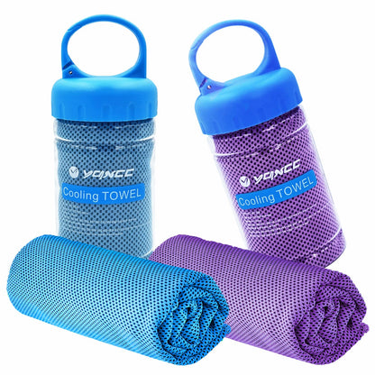 YQXCC 2 Pack Cooling Towels (47"x12"), Ice Cool Neck Towel, Soft Breathable Microfiber for Yoga, Golf, Gym, Running, Camping & Hot Weather