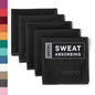 DRYKI Sweat Absorbing Handkerchiefs - The Original Pocket-Sized Sweat Towels - Quick-Dry Microfiber Sweat Rags for Face, Hands, & Body - Men & Women - Gym, Sports, and Work (Black: 5 Pack)