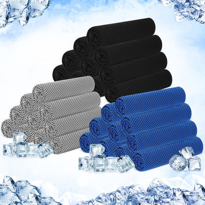 Hosuly 30 Pack Cooling Towels, 40"x12" Ice Breathable Soft Chilly Sweat Rag Microfiber Workout Rags for Gym Cooling Towels for Neck and Face for Yoga Golf Sport Running