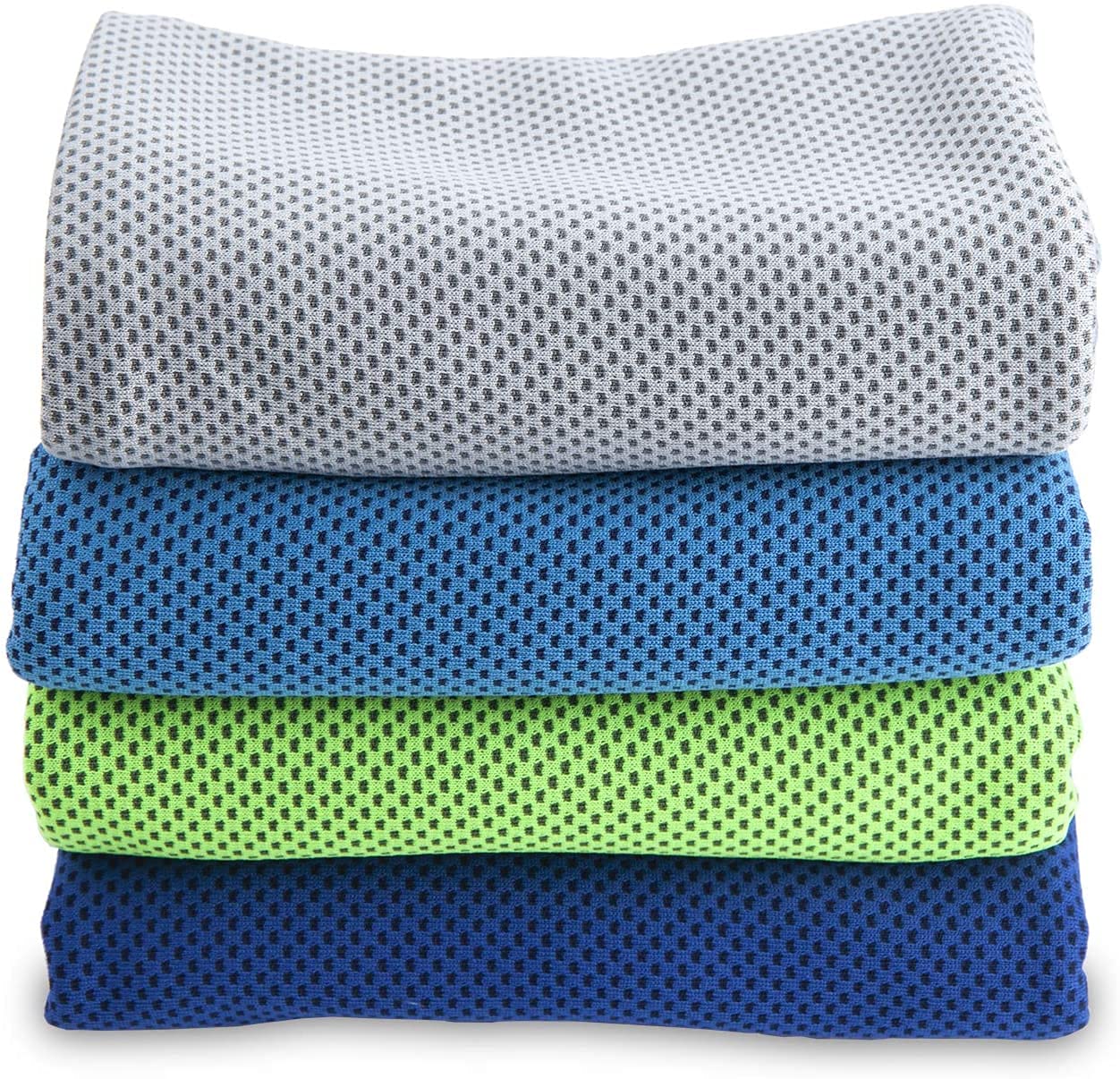 Cooling Towels (4 Pack) 40"x12" - Ice Towel for Neck & Face, Soft Microfiber Chilly Towel, Instant Cooling Relief for Sports, Gym, Yoga, Running, Golf, Camping & Outdoor Activities