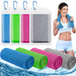 Leuceiy 4 Pack Cooling Towels (40"x12"), Cooling Towels for Neck and Face, Gym Towel for Working Out, Soft Breathable Microfiber Ice Towel for Yoga Sport Running Golf