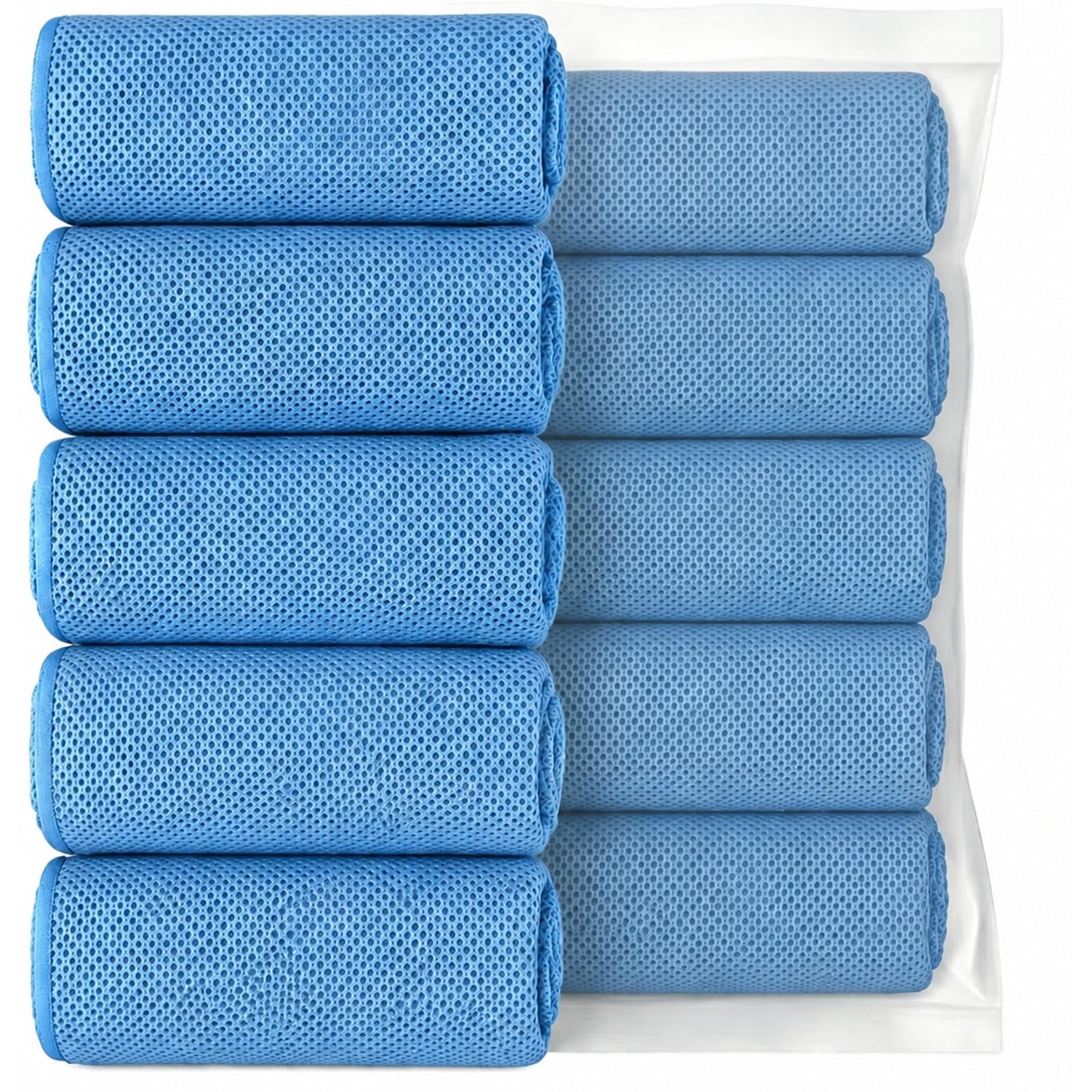 Puomue 5 Pack Cooling Towels, 40 Inches X 12 Inches, Breathable Soft Chilly Microfiber Towel for Yoga, Sport, Running, Workout, Gym, Camping and Fitness, Multicolor