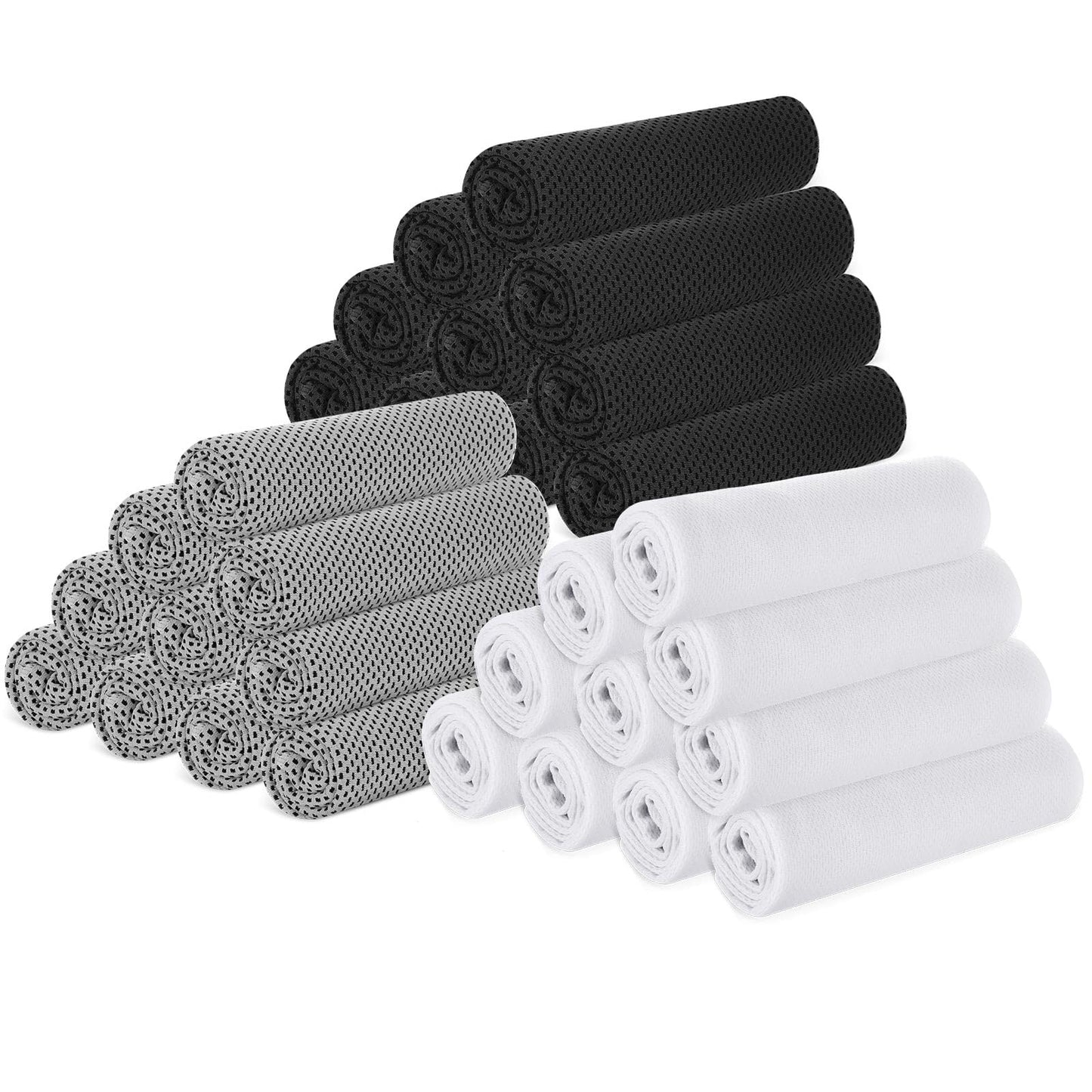 Hosuly 30 Pack Cooling Towels, 40"x12" Ice Breathable Soft Chilly Sweat Rag Microfiber Workout Rags for Gym Cooling Towels for Neck and Face for Yoga Golf Sport Running