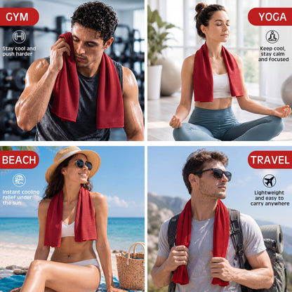 BBTO 100 Pack Cooling Towel - Microfiber Cold Sports Sweat Rags Neck & Face Breathable Ice Chilly Towel for Gym Yoga Golf Workout Beach Accessories