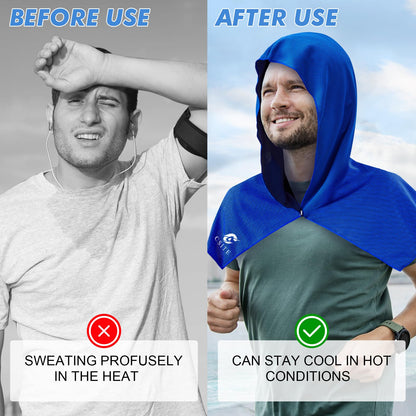 CSITE 3 Pack Cooling Hoodie Towels for Neck and Face, UPF 50 Sun Protection & Instant Cooling, Ice Towels for Hot Weather, Soft Breathable Towel for Sport, Work Out, Gym, Camping & More Activities
