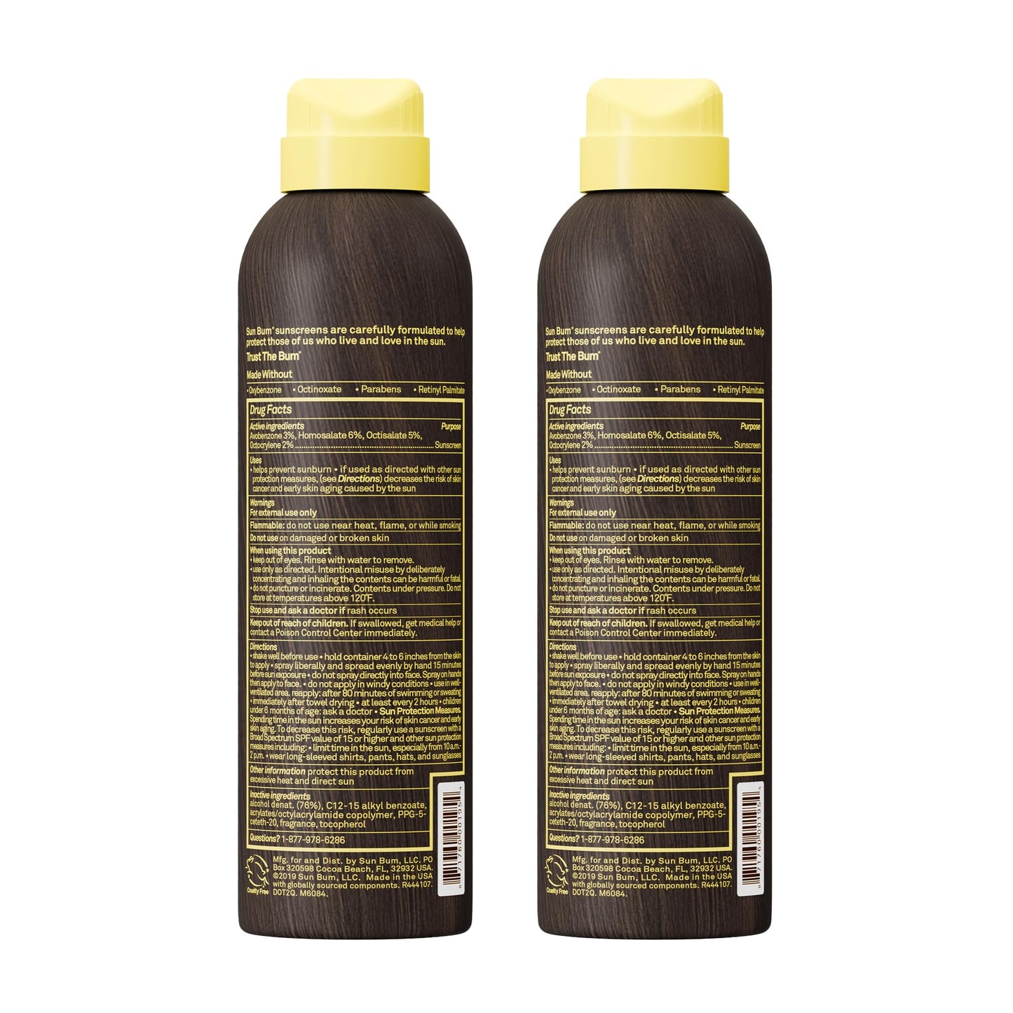 Sun Bum Original SPF 50 Sunscreen Body Spray - Broad Spectrum Moisturizing Sunscreen with Vitamin E - Hawaii 104 Act Compliant (Made without Octinoxate & Oxybenzone) - 6 oz