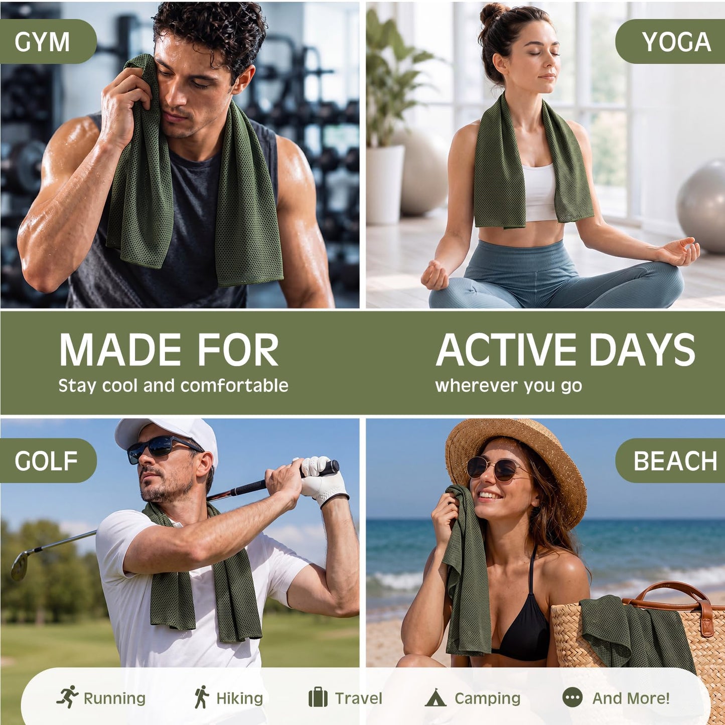 BBTO 100 Pack Cooling Towel - Microfiber Cold Sports Sweat Rags Neck & Face Breathable Ice Chilly Towel for Gym Yoga Golf Workout Beach Accessories