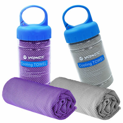 YQXCC 2 Pack Cooling Towels (47"x12"), Ice Cool Neck Towel, Soft Breathable Microfiber for Yoga, Golf, Gym, Running, Camping & Hot Weather