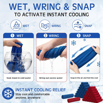 BBTO 100 Pack Cooling Towel - Microfiber Cold Sports Sweat Rags Neck & Face Breathable Ice Chilly Towel for Gym Yoga Golf Workout Beach Accessories