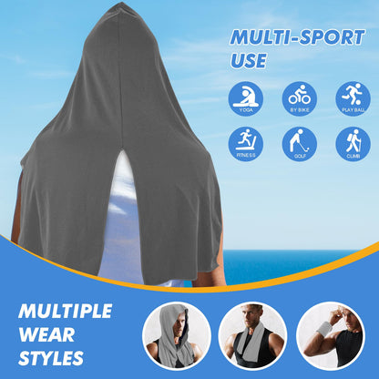 CSITE 3 Pack Cooling Hoodie Towels for Neck and Face, UPF 50 Sun Protection & Instant Cooling, Ice Towels for Hot Weather, Soft Breathable Towel for Sport, Work Out, Gym, Camping & More Activities