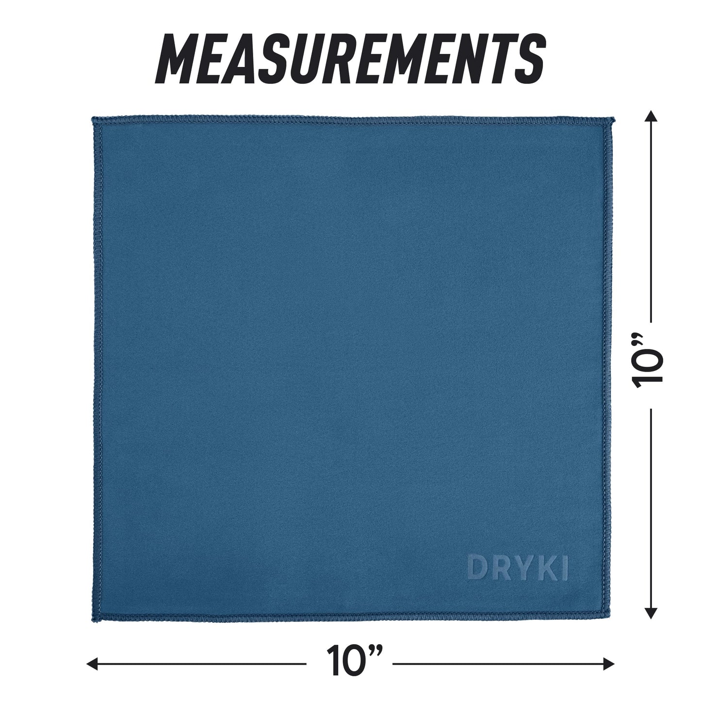 DRYKI Sweat Absorbing Handkerchiefs - The Original Pocket-Sized Sweat Towels - Quick-Dry Microfiber Sweat Rags for Face, Hands, & Body - Men & Women - Gym, Sports, and Work (Black: 5 Pack)