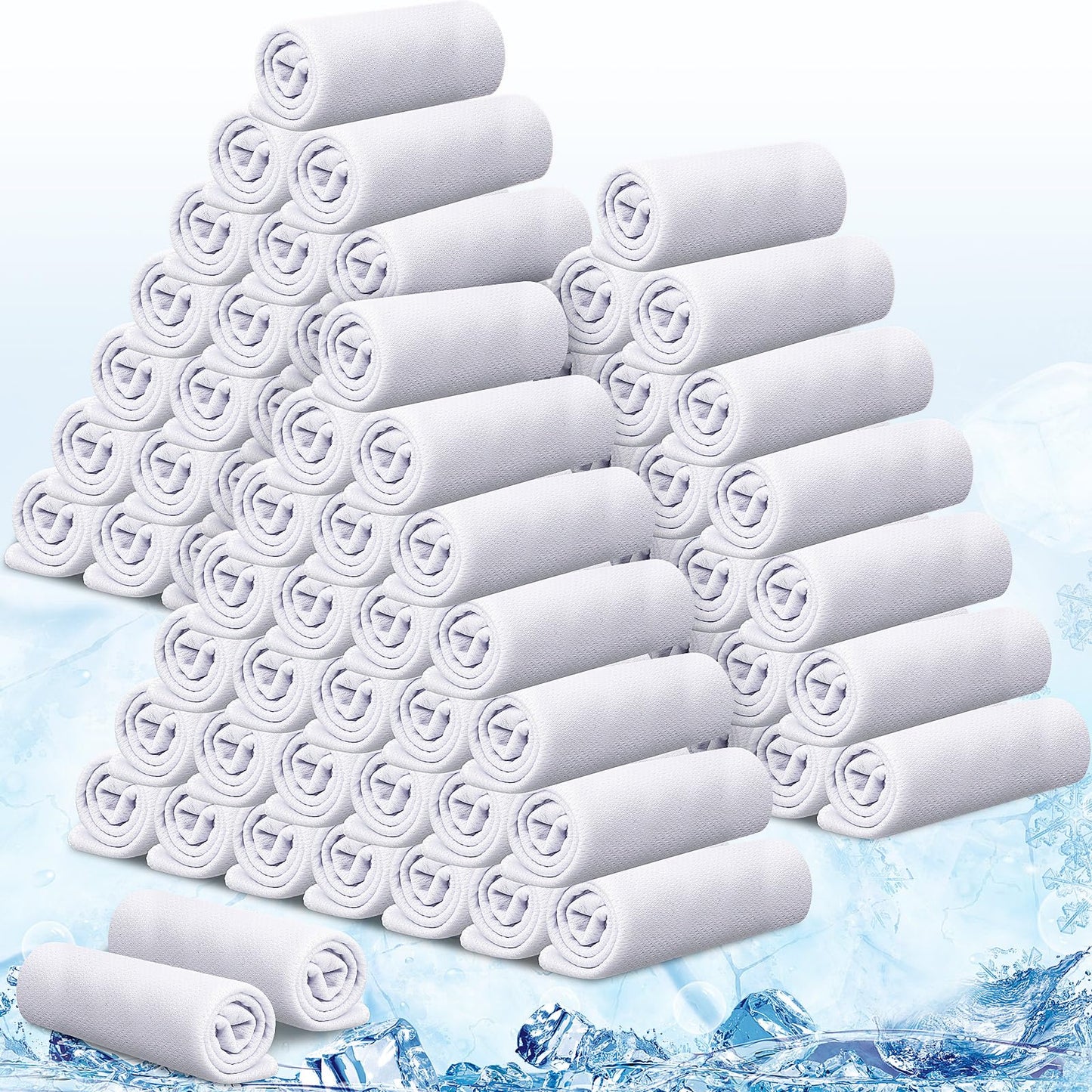 BBTO 100 Pack Cooling Towel - Microfiber Cold Sports Sweat Rags Neck & Face Breathable Ice Chilly Towel for Gym Yoga Golf Workout Beach Accessories