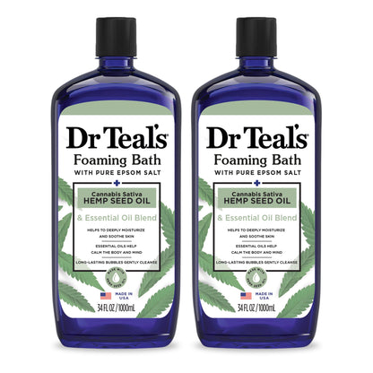 Dr Teal's Foaming Bath with Pure Epsom Salt, Soothe & Sleep with Lavender, 34 fl oz (Pack of 2)
