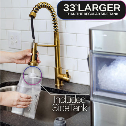 GE Profile Opal Ultra, Countertop Nugget Ice Maker, 1 Gal XL Side Tank, *Amazon Exclusive*, 38 lbs/Day, Pebble Pellet Crushed Ice Machine, WiFi Stainless Steel