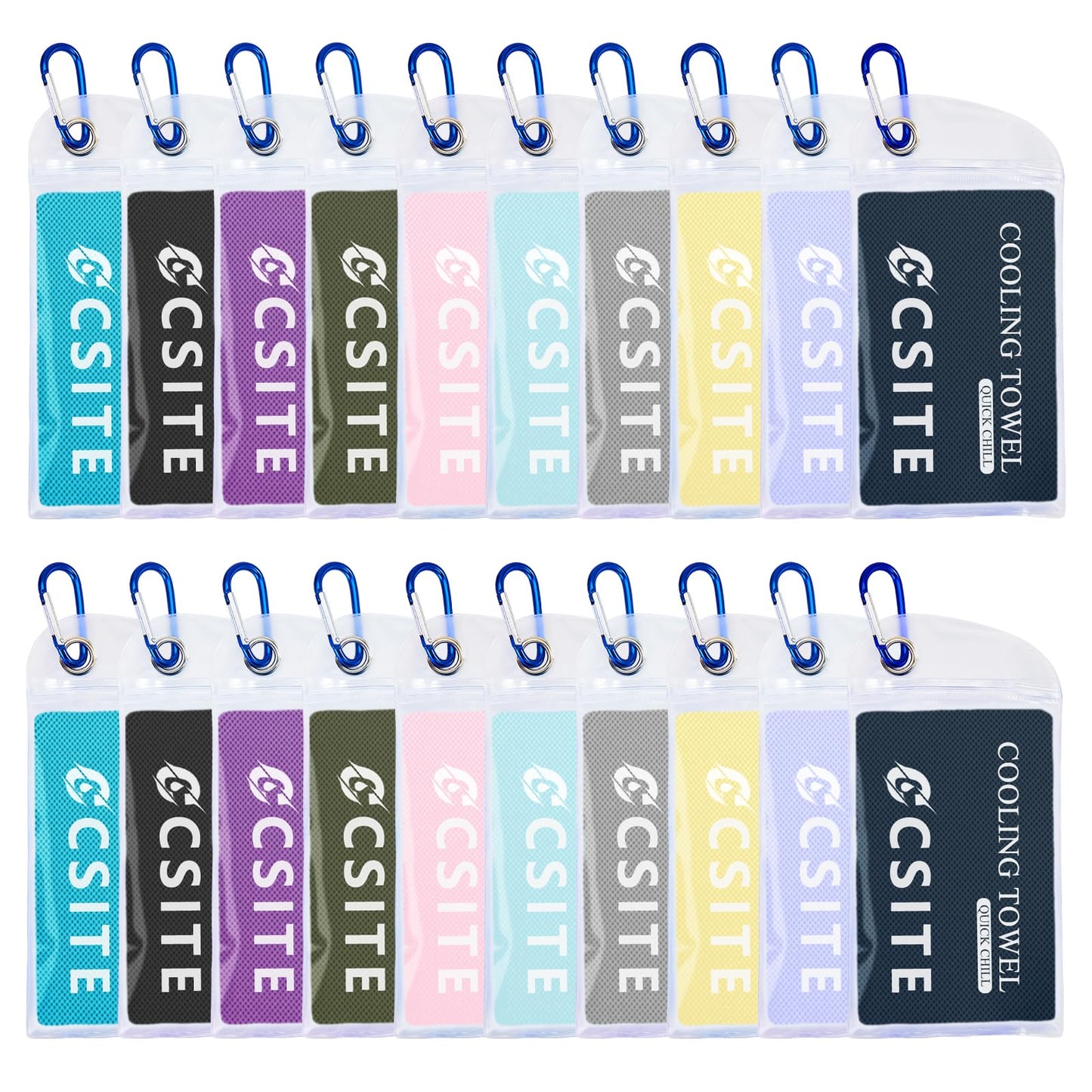 CSITE 4 Pack Cooling Towels (47"x12") for Neck and Face, Ice Towel for Hot Weather, Soft Breathable Chilly Gym Towels, Microfiber Towel for Work Out, Yoga, Running, Camping & More Activities
