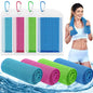 Leuceiy 4 Pack Cooling Towels (40"x12"), Cooling Towels for Neck and Face, Gym Towel for Working Out, Soft Breathable Microfiber Ice Towel for Yoga Sport Running Golf