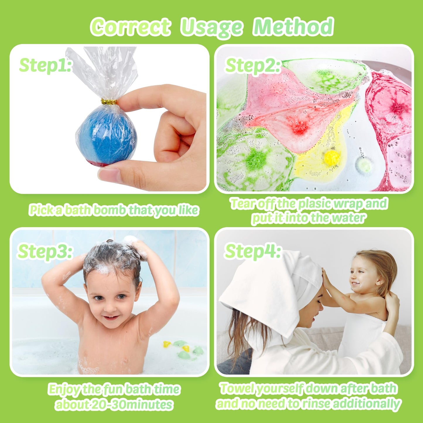 Bath Bombs for Kids, 12 Pcs Bath Bombs with Glow in The Dark Ocean Surprise Inside, Handmade Organic Bubble Bath Ball Gift Set for Boys and Girls, Gift for Birthday Christmas Easter
