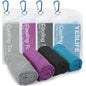 YESLIFE 4 Pack Cooling Towels (40"x12"), Gym Sweat Towels, Cooling Neck Wraps, Soft Breathable Microfiber Towels for Yoga, Running, Sport, Workout, Camping & More (Multicolor)
