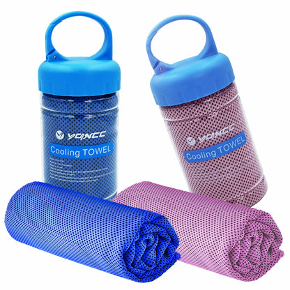 YQXCC 2 Pack Cooling Towels (47"x12"), Ice Cool Neck Towel, Soft Breathable Microfiber for Yoga, Golf, Gym, Running, Camping & Hot Weather