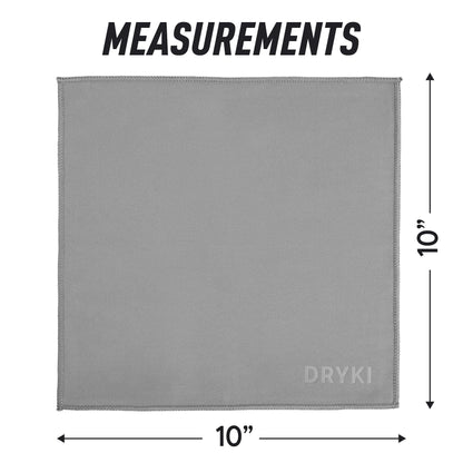 DRYKI Sweat Absorbing Handkerchiefs - The Original Pocket-Sized Sweat Towels - Quick-Dry Microfiber Sweat Rags for Face, Hands, & Body - Men & Women - Gym, Sports, and Work (Black: 5 Pack)