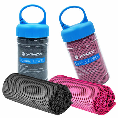 YQXCC 2 Pack Cooling Towels (47"x12"), Ice Cool Neck Towel, Soft Breathable Microfiber for Yoga, Golf, Gym, Running, Camping & Hot Weather