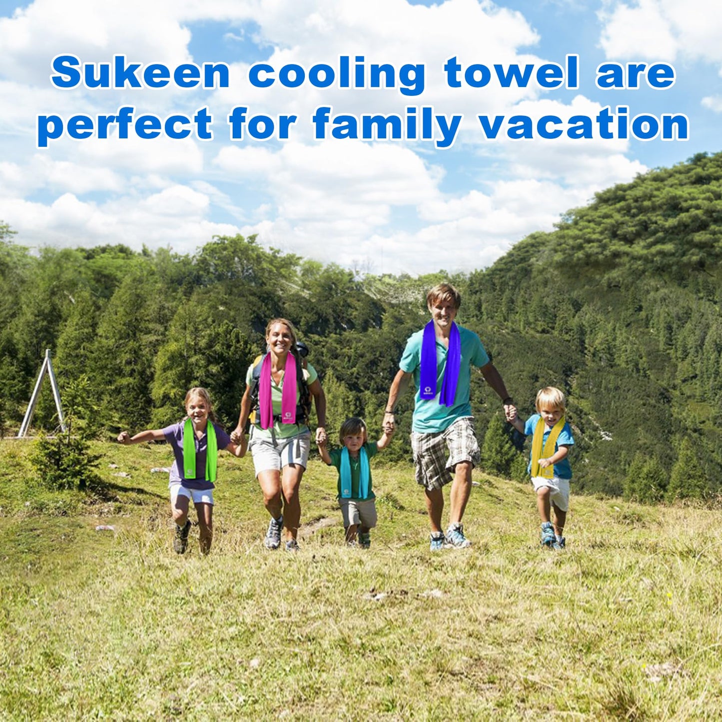 Sukeen 4 Pack Cooling Towels (40"x12"),Ice Towel,Soft Breathable Chilly Towel,Microfiber Towel for Yoga,Sport,Running,Gym,Workout,Camping,Fitness,Workout & More Activities