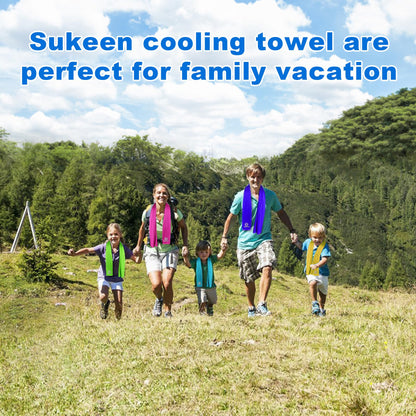 Sukeen 4 Pack Cooling Towels (40"x12"),Ice Towel,Soft Breathable Chilly Towel,Microfiber Towel for Yoga,Sport,Running,Gym,Workout,Camping,Fitness,Workout & More Activities