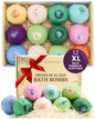 XXXL Bath Bombs for Women Gift Set, 7 Pack, Spa Scents, Adelegourdain | 7 Scents - Arrives in Gift Box - XXXL (200g) - Long-lasting Fizz & Scent - Non-Staining - For Birthdays, Mothersday and More