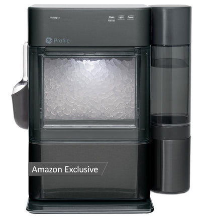GE Profile Opal Ultra, Countertop Nugget Ice Maker, 1 Gal XL Side Tank, *Amazon Exclusive*, 38 lbs/Day, Pebble Pellet Crushed Ice Machine, WiFi Stainless Steel