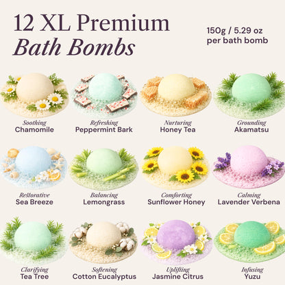 XXXL Bath Bombs for Women Gift Set, 7 Pack, Spa Scents, Adelegourdain | 7 Scents - Arrives in Gift Box - XXXL (200g) - Long-lasting Fizz & Scent - Non-Staining - For Birthdays, Mothersday and More
