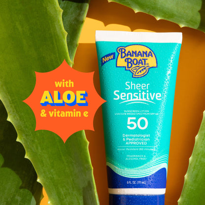 Banana Boat Sheer Sensitive Body Sunscreen Lotion, SPF 50, 6oz