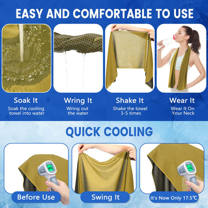 Hosuly 30 Pack Cooling Towels 40"x12" Cooling Neck Wraps Soft Breathable Chilly Towel Ice Towels Microfiber Workout Towel for Yoga Sport Running Workout Gym Camping Fitness Activities(Orange)