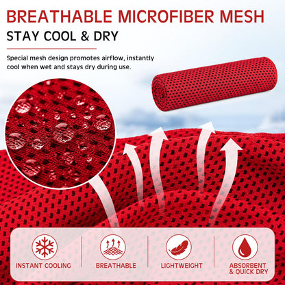 BBTO 100 Pack Cooling Towel - Microfiber Cold Sports Sweat Rags Neck & Face Breathable Ice Chilly Towel for Gym Yoga Golf Workout Beach Accessories