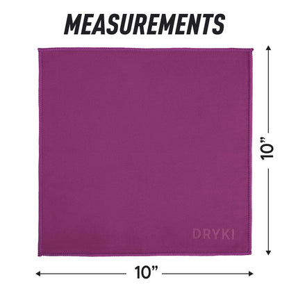 DRYKI Sweat Absorbing Handkerchiefs - The Original Pocket-Sized Sweat Towels - Quick-Dry Microfiber Sweat Rags for Face, Hands, & Body - Men & Women - Gym, Sports, and Work (Black: 5 Pack)