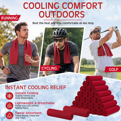 BBTO 100 Pack Cooling Towel - Microfiber Cold Sports Sweat Rags Neck & Face Breathable Ice Chilly Towel for Gym Yoga Golf Workout Beach Accessories