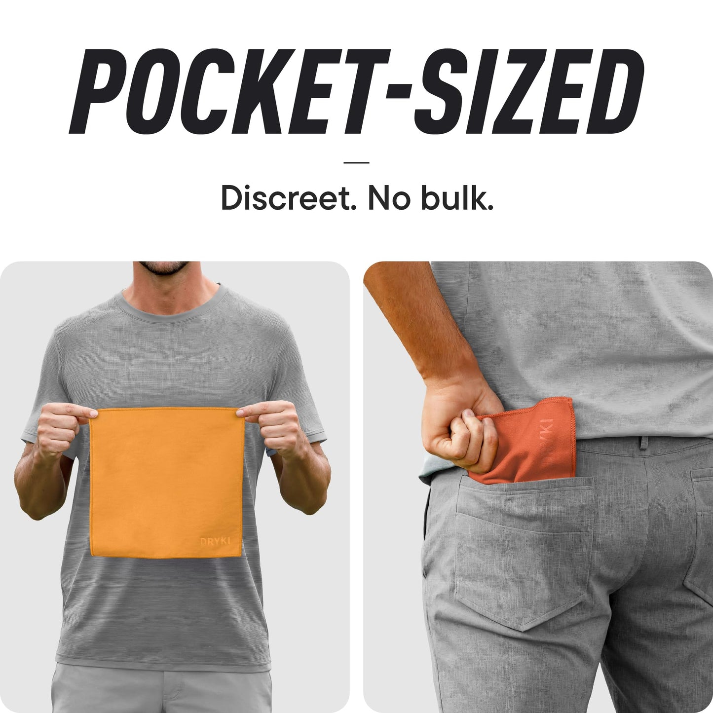 DRYKI Sweat Absorbing Handkerchiefs - The Original Pocket-Sized Sweat Towels - Quick-Dry Microfiber Sweat Rags for Face, Hands, & Body - Men & Women - Gym, Sports, and Work (Black: 5 Pack)