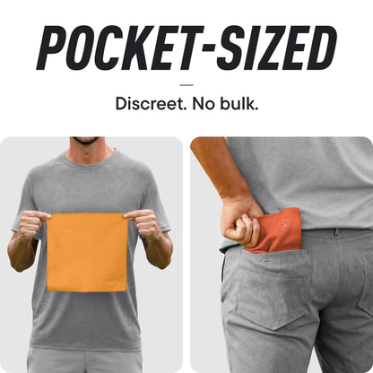 DRYKI Sweat Absorbing Handkerchiefs - The Original Pocket-Sized Sweat Towels - Quick-Dry Microfiber Sweat Rags for Face, Hands, & Body - Men & Women - Gym, Sports, and Work (Black: 5 Pack)