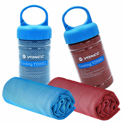 YQXCC 2 Pack Cooling Towels (47"x12"), Ice Cool Neck Towel, Soft Breathable Microfiber for Yoga, Golf, Gym, Running, Camping & Hot Weather