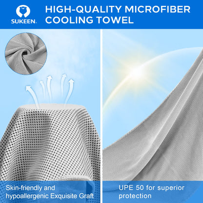 Sukeen 4 Pack Cooling Towels (40"x12"),Ice Towel,Soft Breathable Chilly Towel,Microfiber Towel for Yoga,Sport,Running,Gym,Workout,Camping,Fitness,Workout & More Activities