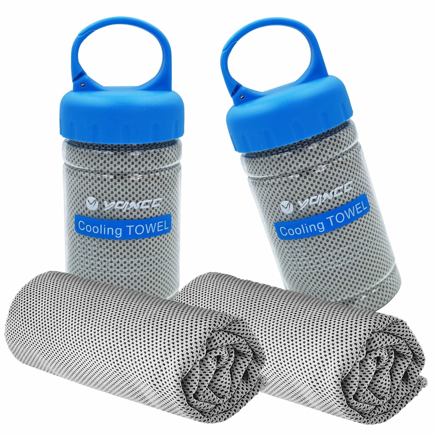 YQXCC 2 Pack Cooling Towels (47"x12"), Ice Cool Neck Towel, Soft Breathable Microfiber for Yoga, Golf, Gym, Running, Camping & Hot Weather