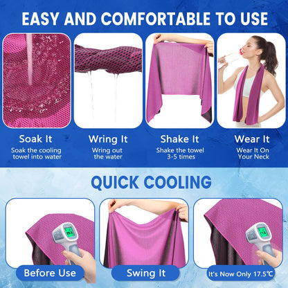 Hosuly 30 Pack Cooling Towels 40"x12" Cooling Neck Wraps Soft Breathable Chilly Towel Ice Towels Microfiber Workout Towel for Yoga Sport Running Workout Gym Camping Fitness Activities(Orange)