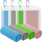 Leuceiy 4 Pack Cooling Towels (40"x12"), Cooling Towels for Neck and Face, Gym Towel for Working Out, Soft Breathable Microfiber Ice Towel for Yoga Sport Running Golf