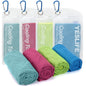 YESLIFE 4 Pack Cooling Towels (40"x12"), Gym Sweat Towels, Cooling Neck Wraps, Soft Breathable Microfiber Towels for Yoga, Running, Sport, Workout, Camping & More (Multicolor)