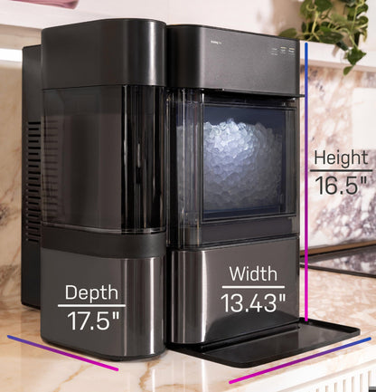 GE Profile Opal Ultra, Countertop Nugget Ice Maker, 1 Gal XL Side Tank, *Amazon Exclusive*, 38 lbs/Day, Pebble Pellet Crushed Ice Machine, WiFi Stainless Steel