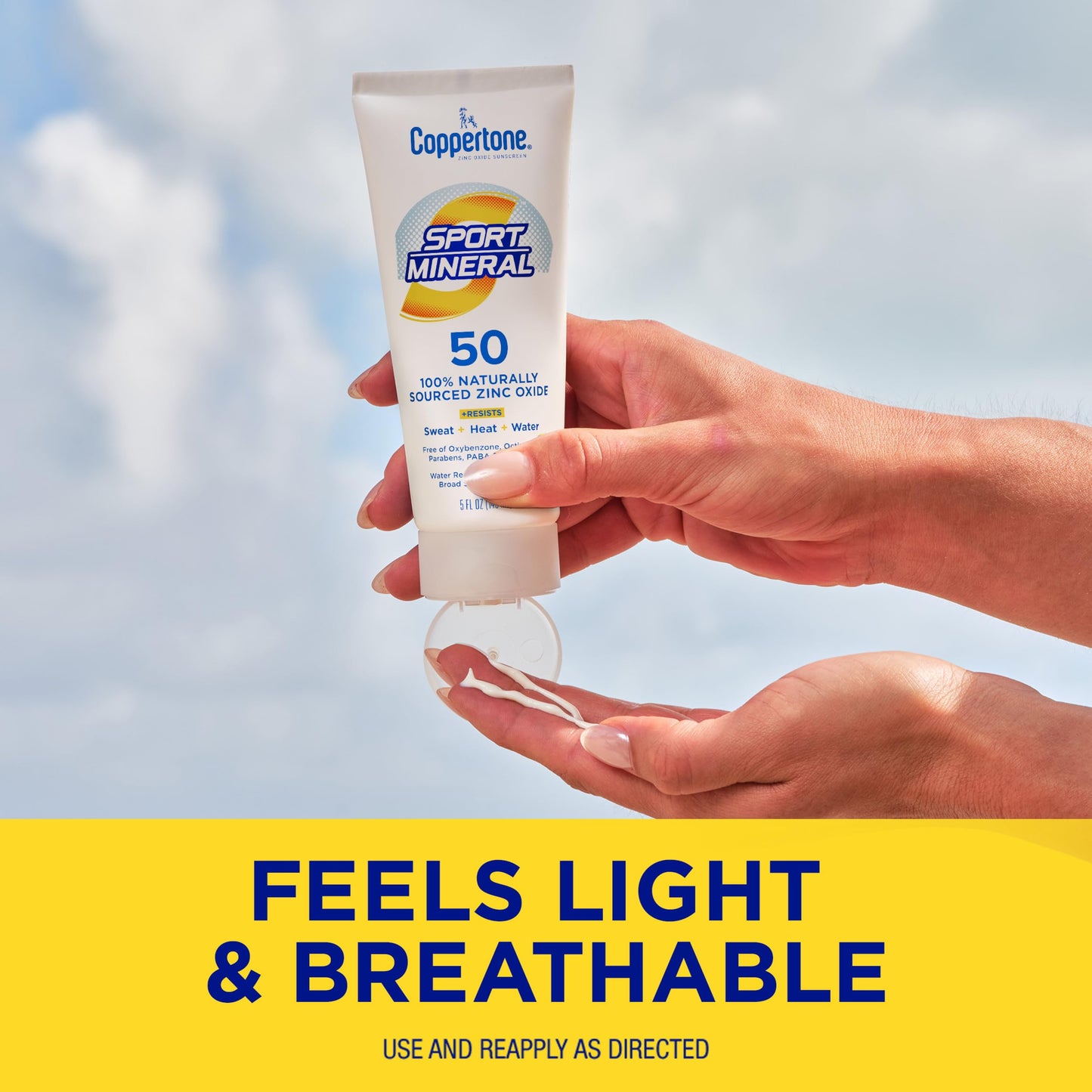 Coppertone SPORT Sunscreen Lotion Broad Spectrum SPF 50, Water Resistant 80 Minutes, UVA/UVB Protection, Moisturizing Formula with Vitamin E, 7 Fluid Ounce