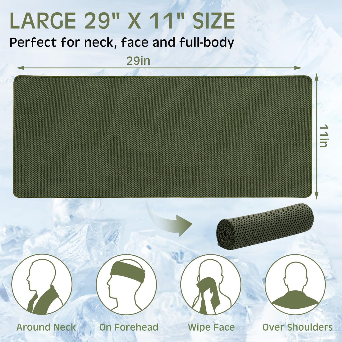 BBTO 100 Pack Cooling Towel - Microfiber Cold Sports Sweat Rags Neck & Face Breathable Ice Chilly Towel for Gym Yoga Golf Workout Beach Accessories