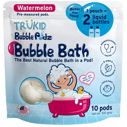 TruKid Bubble Podz Bubble Bath for Kids, Toddlers, & Babies, Tear Free Gentle & Refreshing Bath Bomb for Sensitive Skin with Natural Moisturizers, Non-Toxic, pH Balanced, Lavender Scent (24 Podz)